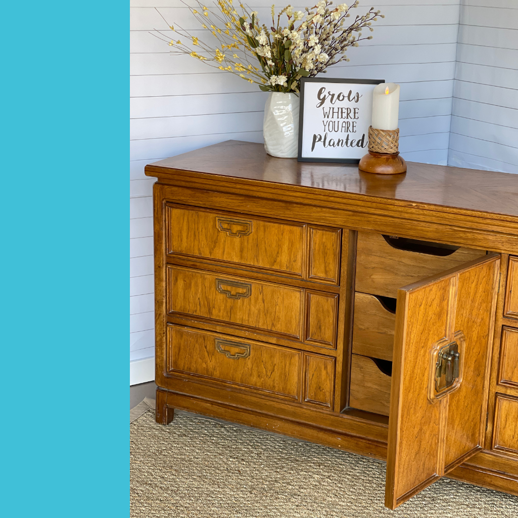 MCM Vintage Thomasville Furniture Mystique Collection DRESSER & 2 NIGHTSTANDS