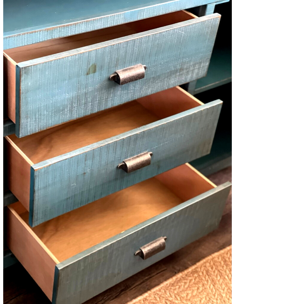 CONSOLE TABLE or ENTRY TABLE in a COASTAL STYLE aqua blue-green