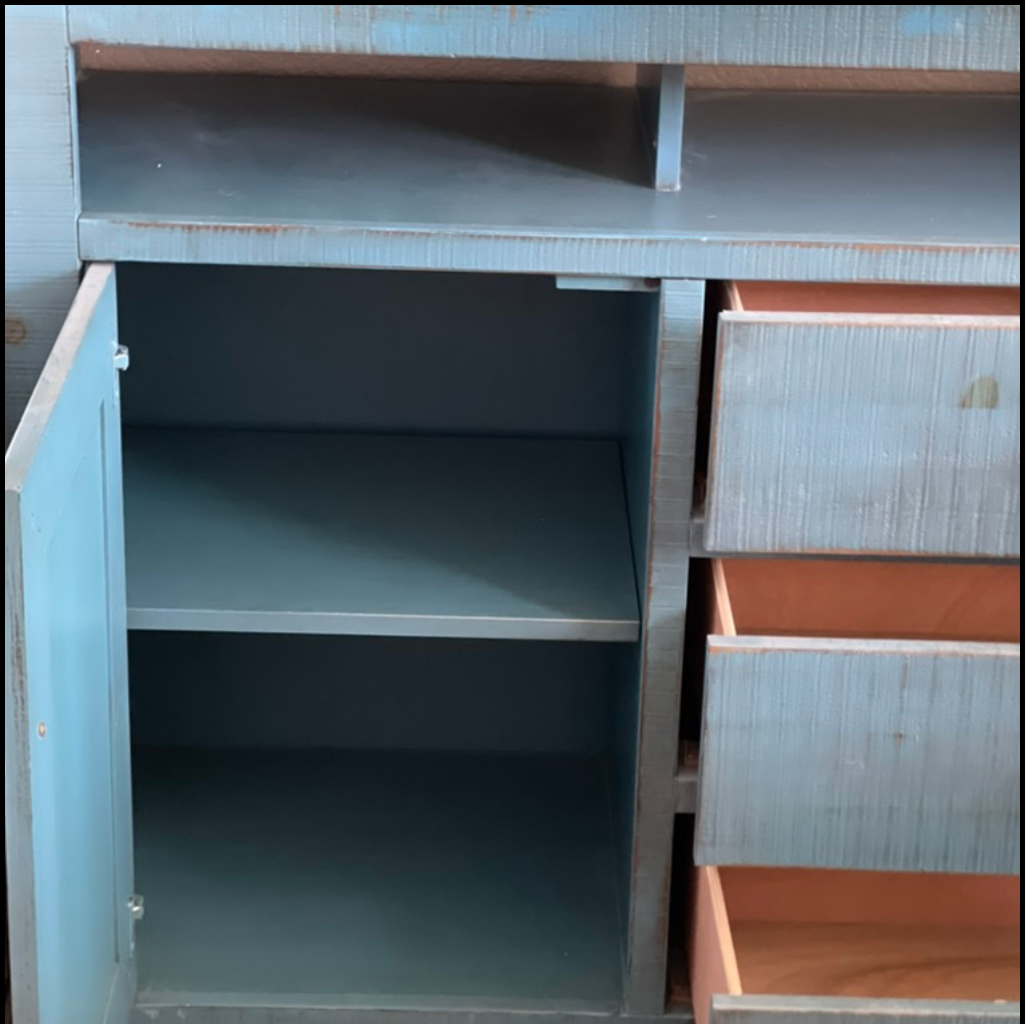 CONSOLE TABLE or ENTRY TABLE in a COASTAL STYLE aqua blue-green