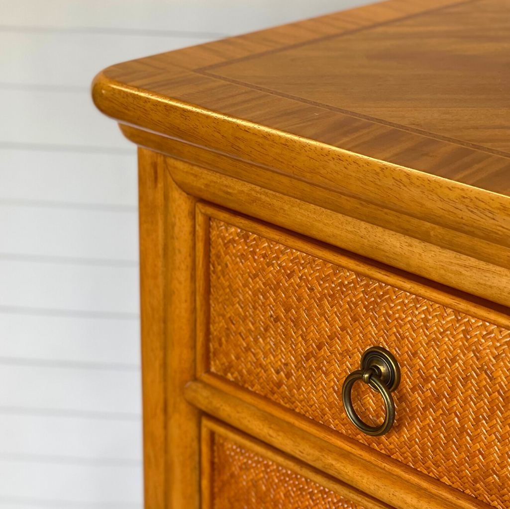 (SOLD) COASTAL DRESSER - American Drew Antigua Collection (chest of drawers, bureau) Tommy Bahama style