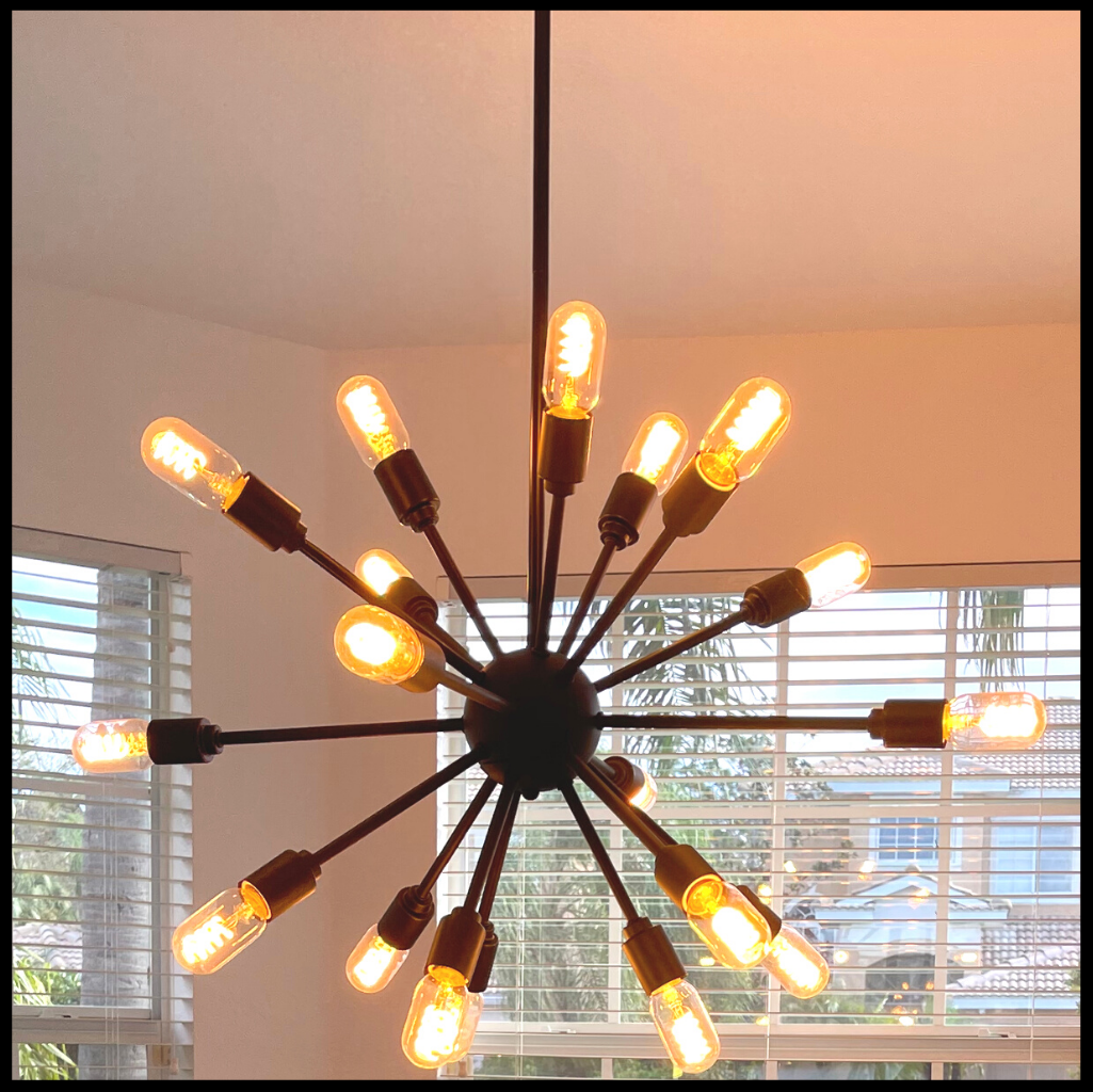 18 BULB MODERN BLACK SPUTNICK CHANDELIER