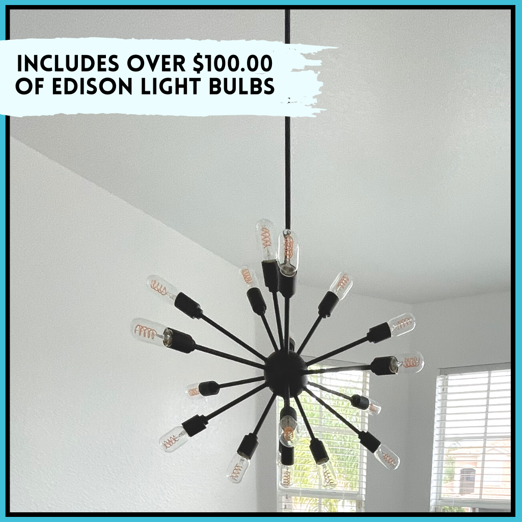 18 BULB MODERN BLACK SPUTNICK CHANDELIER