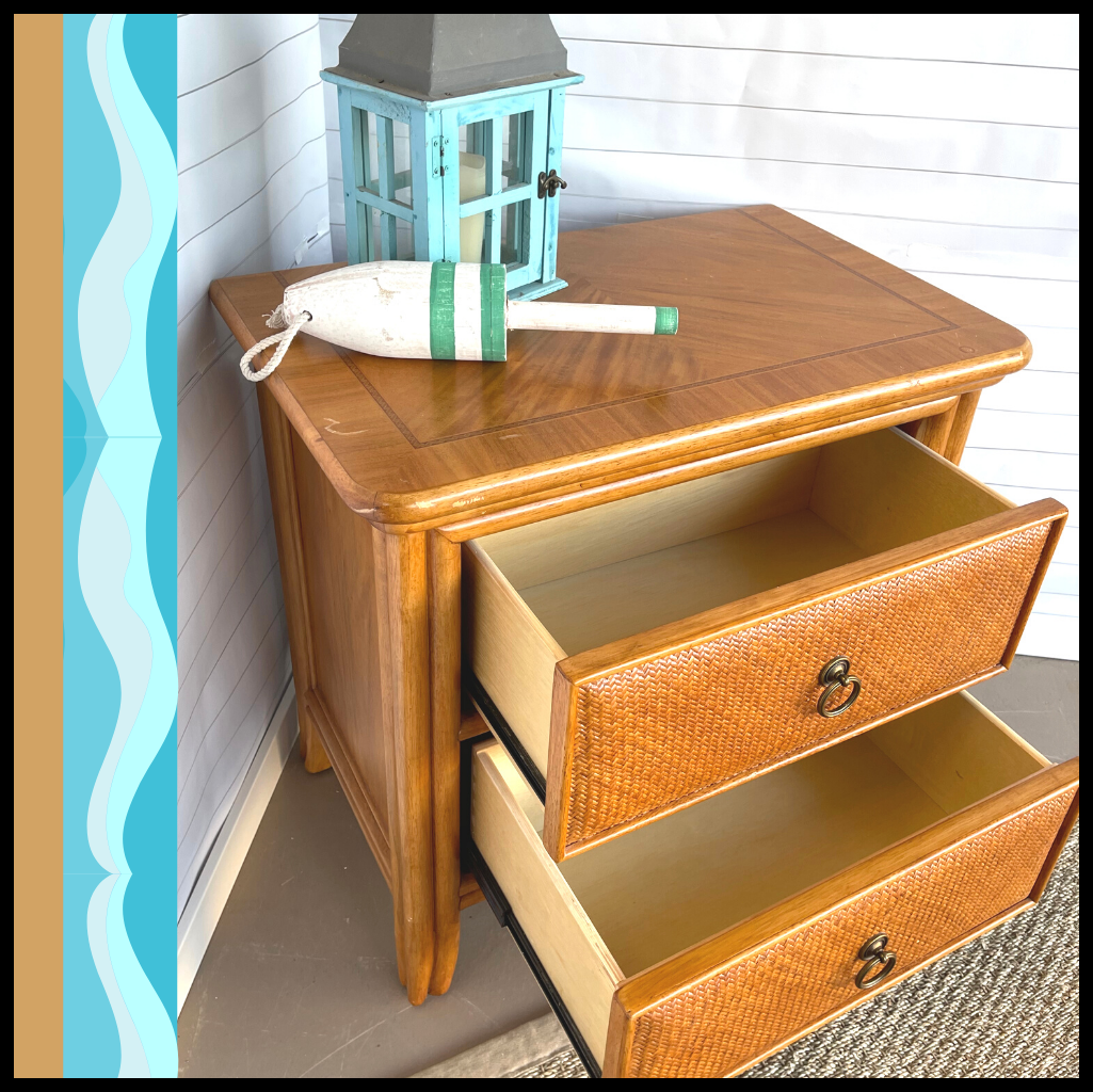 [SOLD] NIGHT STAND - American Drew Antigua Collection (end table, bedside table) Tommy Bahama style