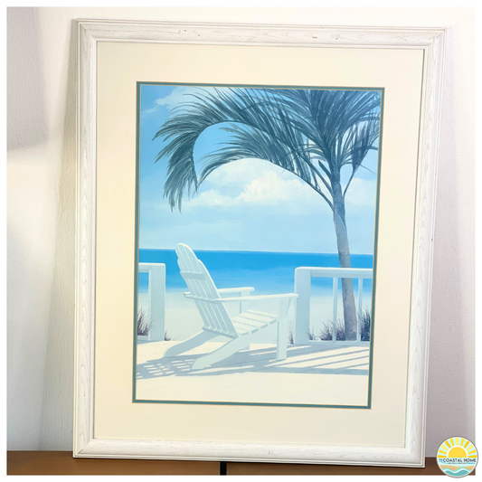 Coastal Framed Adirondack, Beach and Palm Print| ART  [AW-104]
