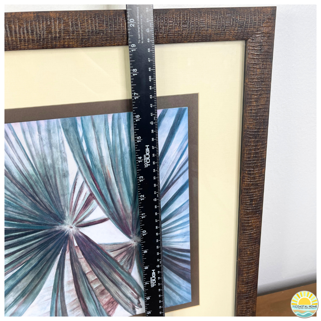 Matted Palm Frond Artwork with Textured Frame | ART  [AW-107]
