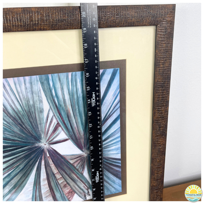 Matted Palm Frond Artwork with Textured Frame | ART  [AW-107]