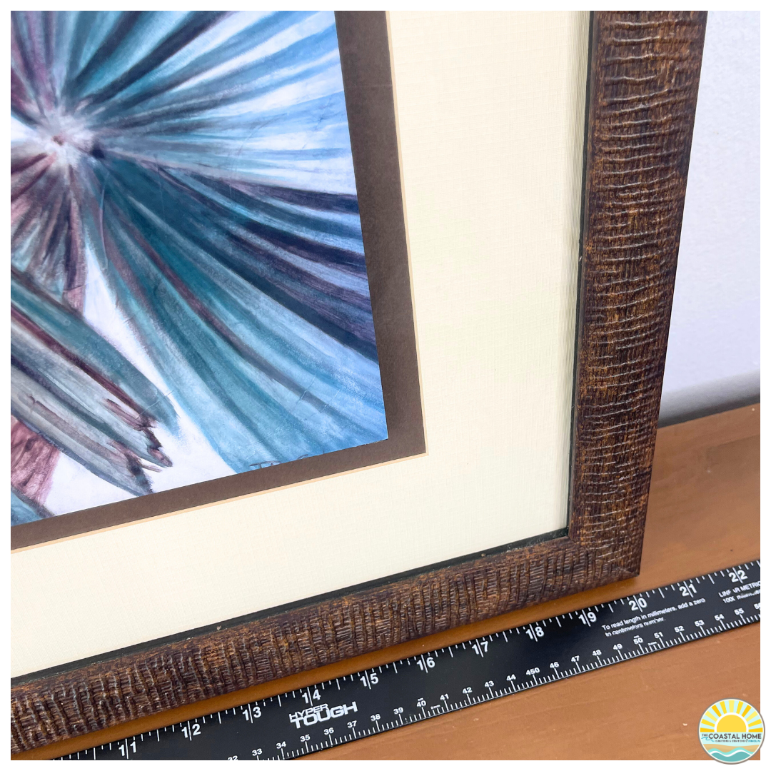 Matted Palm Frond Artwork with Textured Frame | ART  [AW-107]