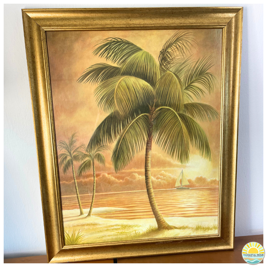 Vintage-Style Coastal Palm Art Print | ART  [AW-106]