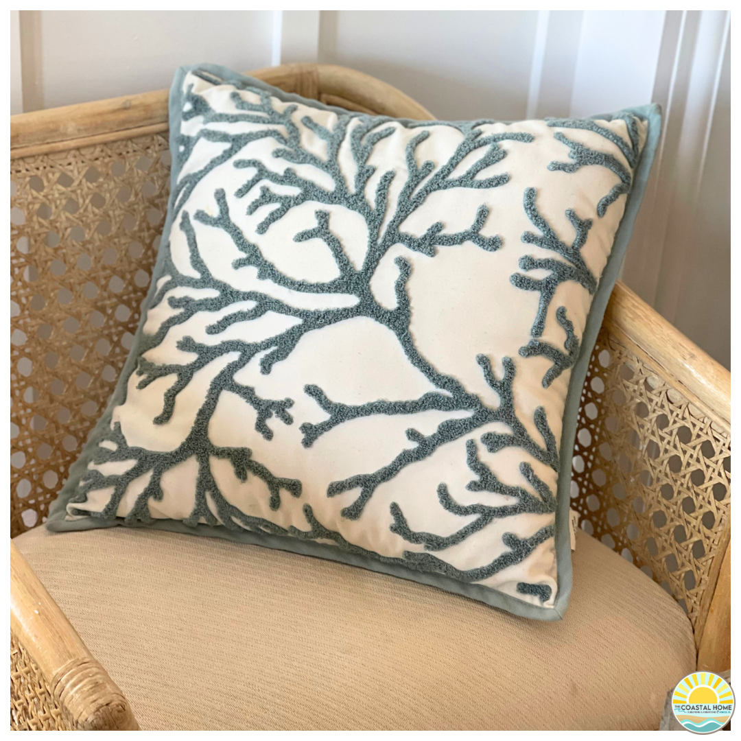 POTTERY BARN COASTAL CORAL ACCENT PILLOW