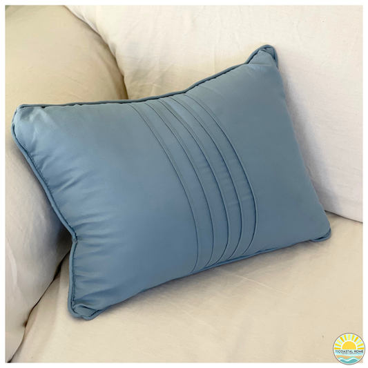 COASTAL BLUE PLEATED ACCENT PILLOW